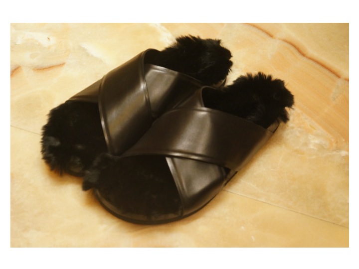 CELINE fur and leather sandals